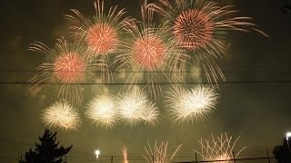 ＰＬ花火芸術　2016　ワイドスターマイン　【光の塔】　最前列より全景　超高画質