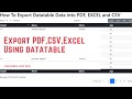 Export jQuery Datatable Data into CSV,PDF and Excel Using PHP and Ajax| Export Datatable Data