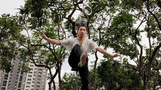 台灣街頭藝人卓佳敏，高車踢碗，看完會感動的表演Street Artistes, High Cart Kick Bow