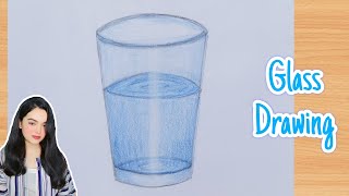 How To Draw A Glass Very Easy Step By Step | Easy Drawing Video