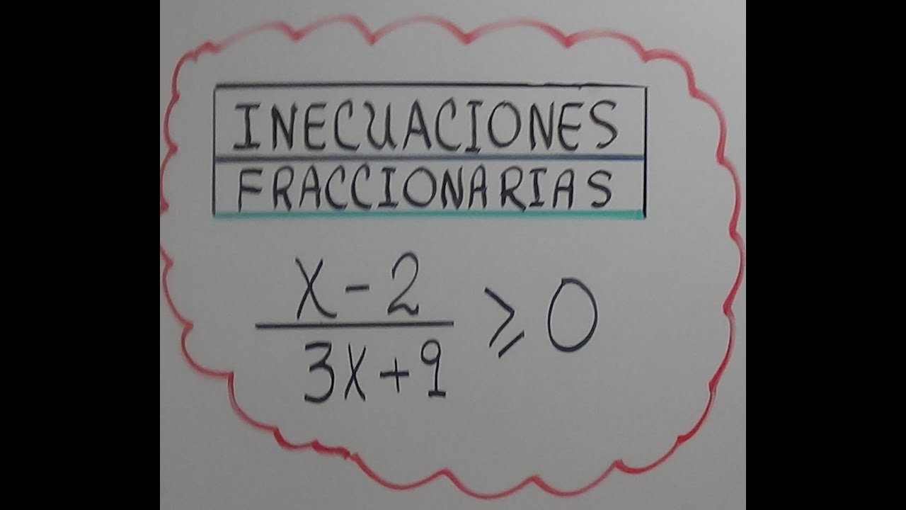 INECUACIONES FRACCIONARIAS . EJERCICIO (1 DE 5 ). - YouTube