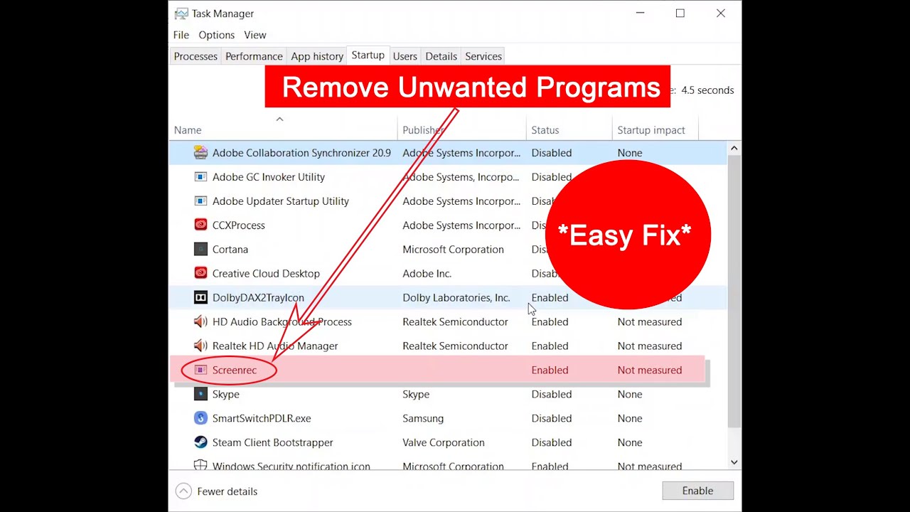 Remove Startup Programs || Remove Unwanted Startup Programs On Windows ...