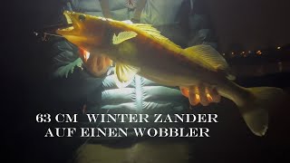 Zander angeln im Winter mit dem Wobbler .