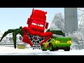 epic escape from giant rampaging mack super eater lightning mcqueen vs mack eater beamng.drive