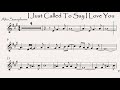 I Just Called To Say I Love You Alto Saxophone Play along Sheet Music