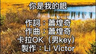 卡拉OK~你是我的眼~男key   你是我的眼！帶我領略四季的變換！你是我的眼！帶我穿越擁擠的人潮！你是我的眼！帶我閱讀浩瀚的書海！因為你是我的眼！讓我看見這世界就在我眼前！