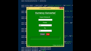 Simple Currency Convert using Tkinter in Python
