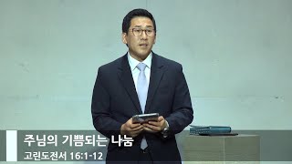 [주일예배] 주님의 기쁨되는 나눔 (고전 16:1-12)_베이직교회_박진호 목사_20240818