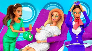 12 DIY Barbie Hacks and Crafts / Pregnant Doll on the Plane