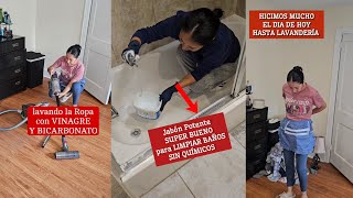 JABON POTENTE PARA LIMPIAR EL BAÑO| LAVANDOLA ROPA CON VINAGRE Y BICARBONATO| TIPS DE LIMPIEZA