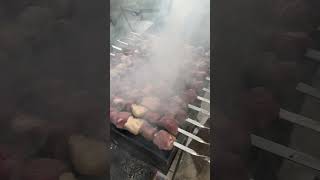 Homemade Uzbek shashlik in Tashkent / Uzbekistan.