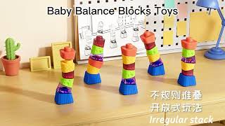 Sensory Stacking Block Baby Montessori Toys Kid Sorting Skills Training Balance Block Infant Rainbow