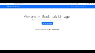 Bookmark Manager Project using Python Django Sqlite