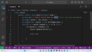 #14- Reverse A String While Maintaining The Order Of Its Words | Interview Coding Questions
