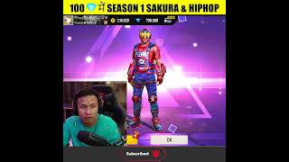 100 💎 Diamonds में Season 1 Sakura & Hiphop Old Elite Pass 😱 #shorts #tondegamer