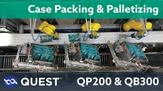 Snack Food Packaging: Quest Robotic Case Packing \u0026 Palletizing + Erector, Sealer, \u0026 Stretchwrapper