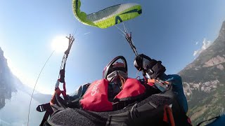 Practicing negative spin on a High-B paraglider Skywalk Chili 4