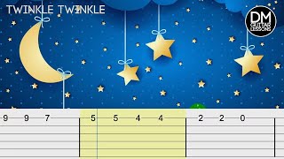 Twinkle Twinkle Little Star Guitar Play-along Tab (Beginner/ Child freindly) All on one string!