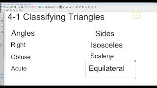 Geometry 4 1 Classifying Triangles