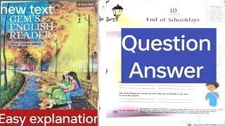 L-10 End of schooldays Question Answer Class-6 #gemsenglishreader( silver Jubilee edition)