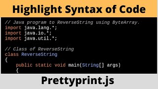 Highlight Syntax of Source Code | Google Code Prettify | Prettyprint.js
