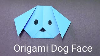 How to make Origami Paper dog face, easy kids crafts