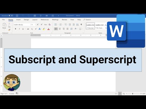 Microsoft Word: Using Subscript and Superscript