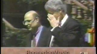 Clinton leaving Ron Brown funeral