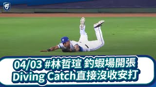 04/03 #林哲瑄 釣蝦場開張 Diving Catch直接沒收安打