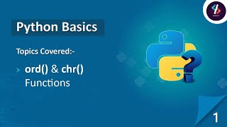 ord Function in Python|chr Function in Python|String in Python