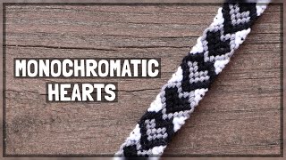 Monochromatic Hearts Friendship Bracelet Tutorial [CC]