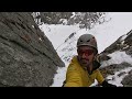 ice climbing mini couloir wi 4 rive gauche du glacier d argentiere