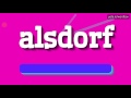 ALSDORF - HOW TO PRONOUNCE IT!?