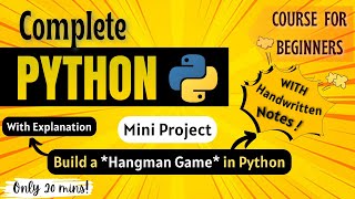 Build a *Hangman Game* in Python | Mini Project | Python Full course for Beginners