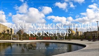 [4K] Non-stop Walking Tour, New Central Park, Fountains Square, Molokanka/ Baku, 2025