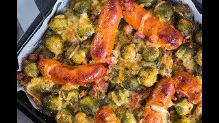 KETO BRUSSEL SPROUTS WITH BACON (AND SAUSAGE!)