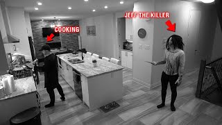 CAUGHT JEFF THE KILLER ON OUR SECURITY CAMERAS AT 3 AM!! *HE ALMOST GOT US*