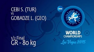 1/2 GR - 80 kg: S. CEBI (TUR) df. L. GOBADZE (GEO) by FALL, 4-2