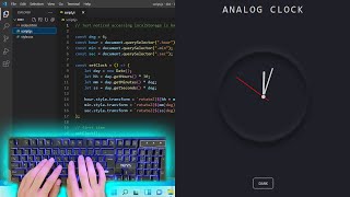 ASMR Programming - Analog Clock Dark Light Theme Using HTML CSS & JavaScript - No Talking