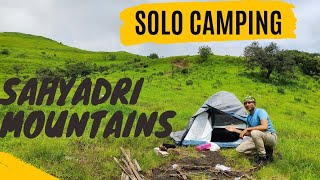 Solo Camping in Sahyadri Mountains । Camping in Maharashtra | ASMR | Camping near Pune city