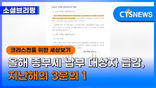 [소셜] 사회ㅣ올해 종부세 납부 대상자 급감, 지난해의 3분의 1 (이한승) ㅣCTS뉴스