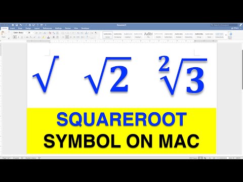 How do you square root on a Mac?