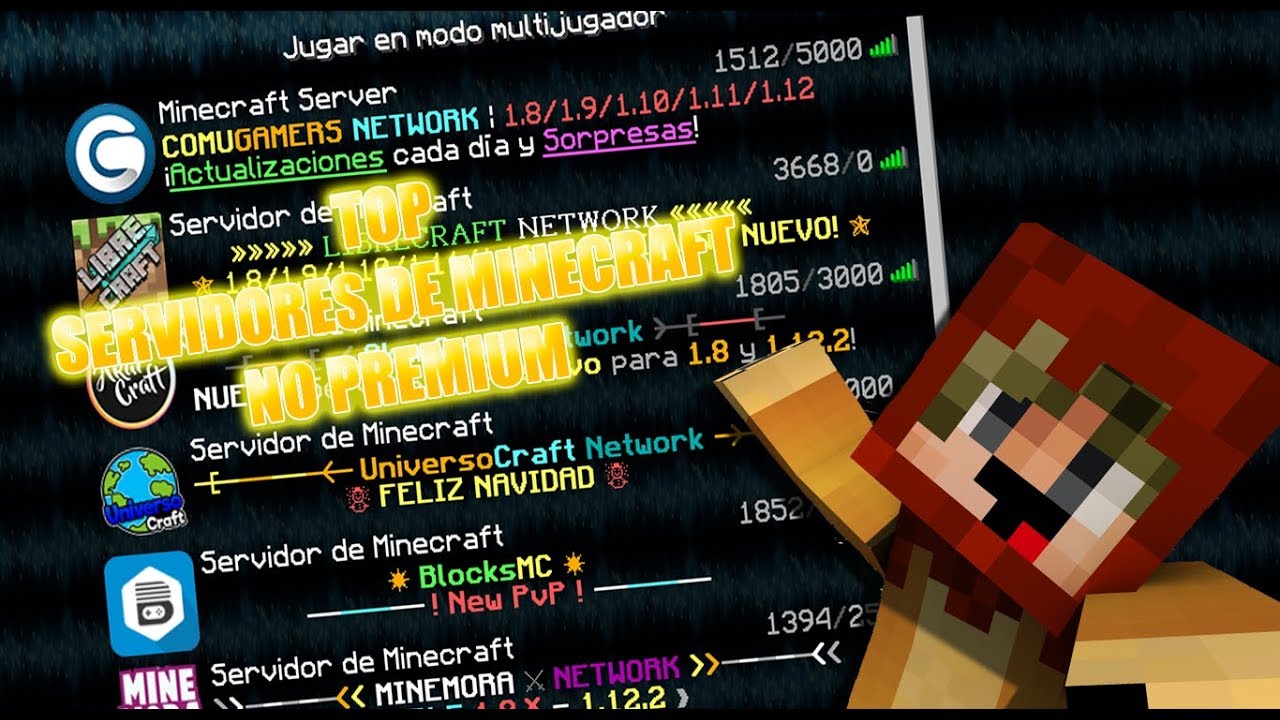 TOP LOS 6 MEJORES SERVIDORES DE MINECRAFT NO PREMIUM 1.8 - YouTube