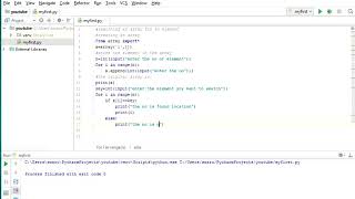 PYTHON program to Searching an array for an element