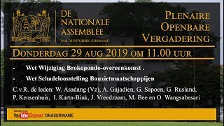 PLENAIRE OPENBARE VERGADERING 29 AUGUSTUS 2019