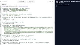 Le chiffrement de César avec Ruby