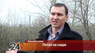 В Альметьевске неизвестные слили в городское озеро отходы нефтяного производства