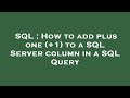 SQL : How to add plus one (+1) to a SQL Server column in a SQL Query