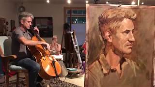 Talented actor and cellist Dermot Mulroney plays for artists.