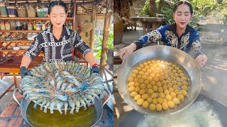 Fry River prawn cooked rice, Yummy fry egg recipe, Fry cow's lung, Amazing cooking | Daily lifestyle